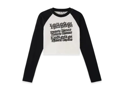 HYSTERIC GLAMOUR x X-Girl L/S Raglan Compact Top "Black"