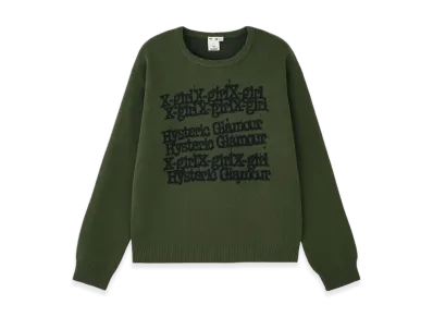 HYSTERIC GLAMOUR x X-Girl Knit Top "Olive"