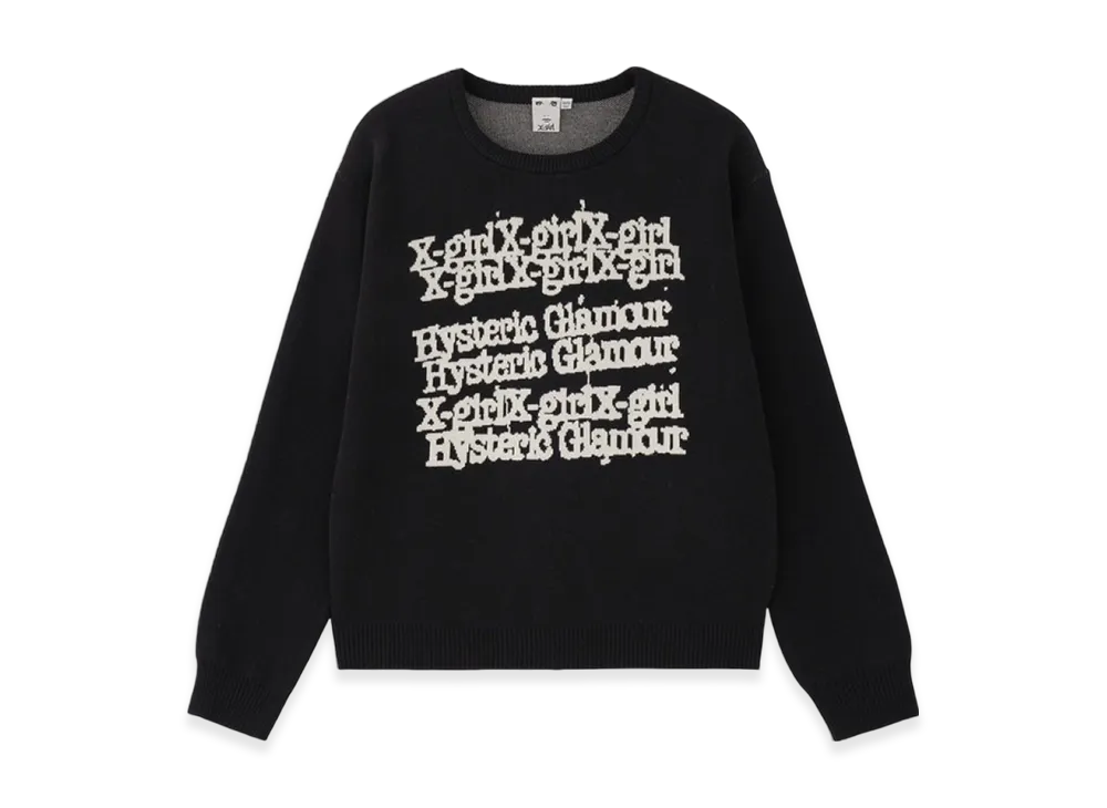 HYSTERIC GLAMOUR x X-Girl Knit Top "Black"