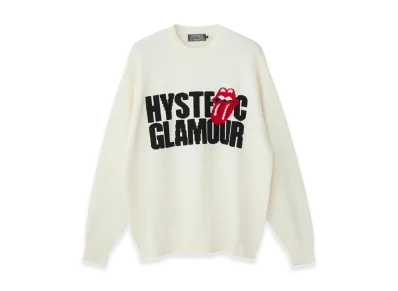 HYSTERIC GLAMOUR x The Rolling Stones Hysteric Logo & Tongue Knit Sweater "White"
