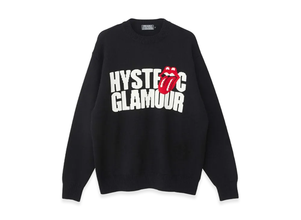 HYSTERIC GLAMOUR x The Rolling Stones Hysteric Logo & Tongue Knit Sweater "Black"