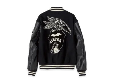 HYSTERIC GLAMOUR x The Rolling Stones HYS Loves 1975 US Tour Embroidered Stadium Jacket "Black"