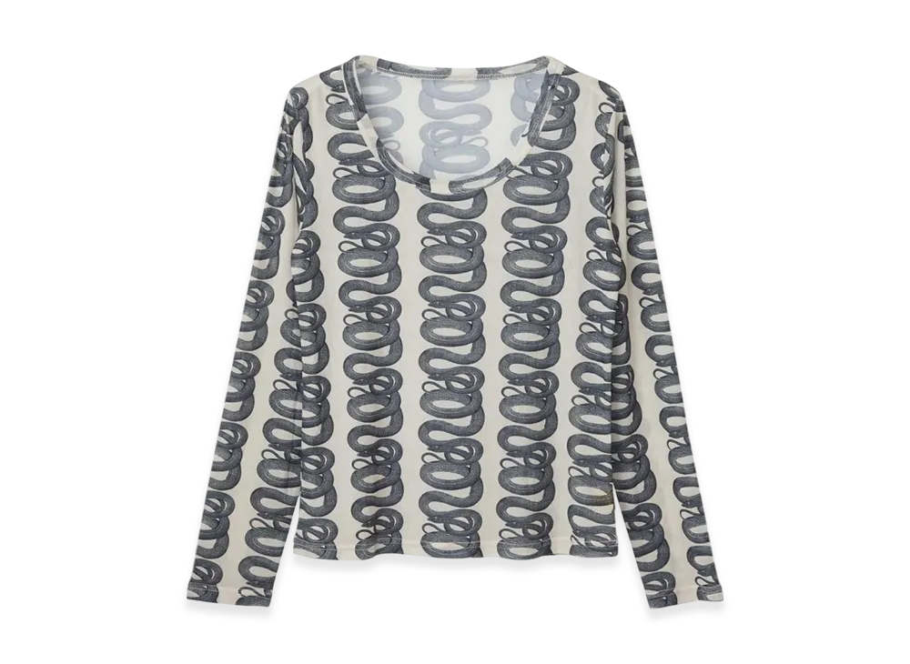 HYSTERIC GLAMOUR Snake Loop Pattern T-shirt "White"