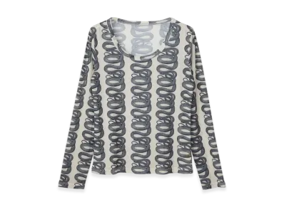 HYSTERIC GLAMOUR Snake Loop Pattern T-shirt "White"