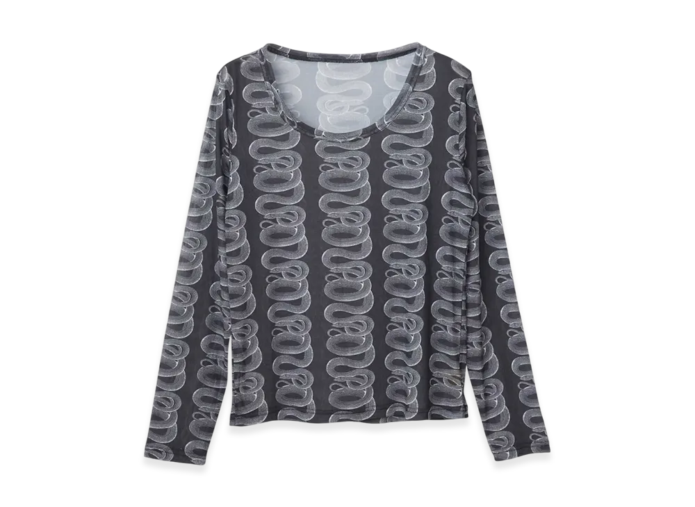 HYSTERIC GLAMOUR Snake Loop Pattern T-shirt "Black"