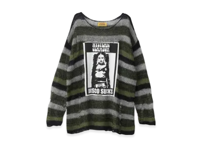 HYSTERIC GLAMOUR Disco Sucks Crash Oversized Sweater "Green"