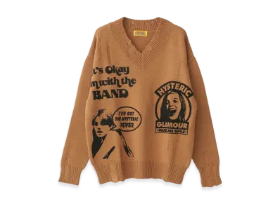 HYSTERIC GLAMOUR Hysteric Fever Crash Oversized Sweater "Beige"
