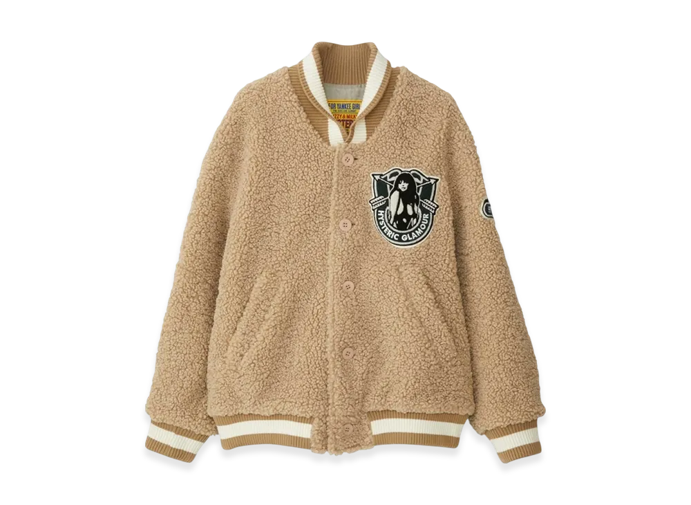 HYSTERIC GLAMOUR Hysteric College Emblem Stadium Jacket "Beige"