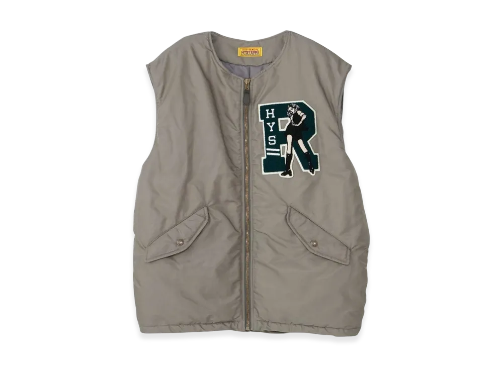 HYSTERIC GLAMOUR HYS Rock Emblem Oversize Vest "Gray"