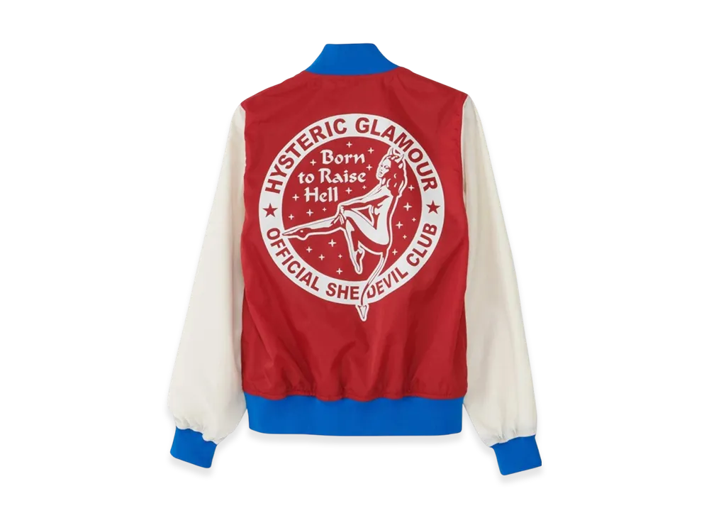 HYSTERIC GLAMOUR Born to Raise Hell Stadium Jacket "Red"