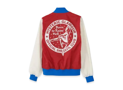 HYSTERIC GLAMOUR Born to Raise Hell Stadium Jacket "Red"