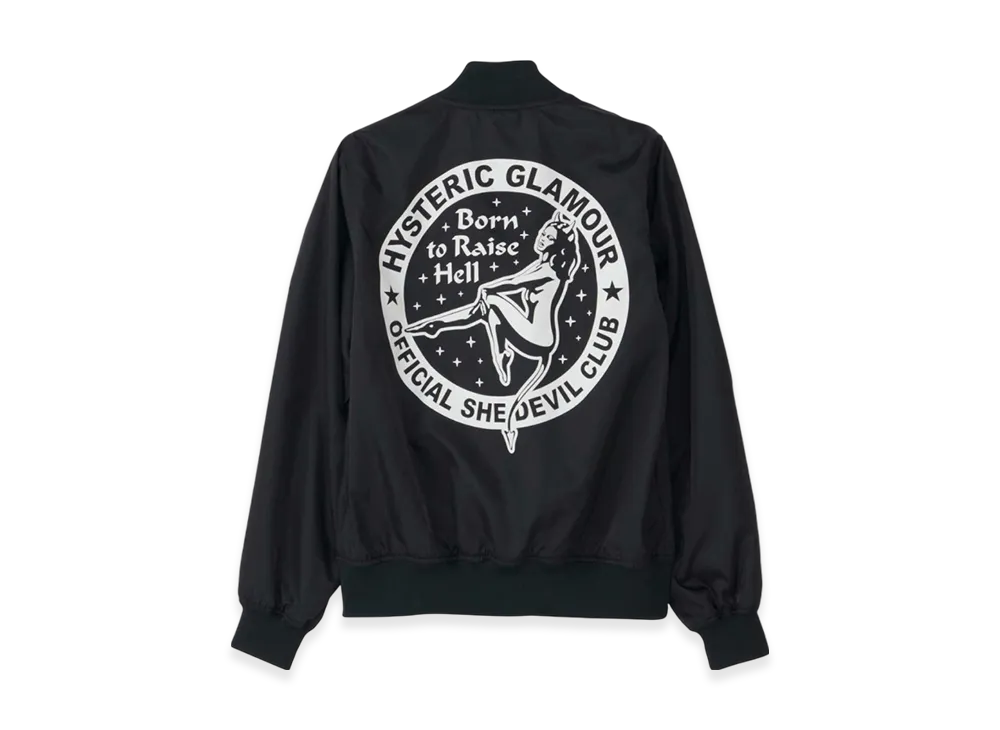 HYSTERIC GLAMOUR Born to Raise Hell Stadium Jacket "Black"
