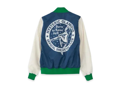 HYSTERIC GLAMOUR Born to Raise Hell Stadium Jacket "Navy"
