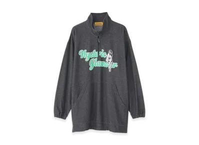 HYSTERIC GLAMOUR Varsity Script Oversized Pullover "Charcoal Gray"