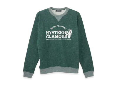 HYSTERIC GLAMOUR Metal Polish Sweatshirt "Green"