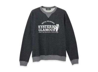 HYSTERIC GLAMOUR Metal Polish Sweatshirt "Black"
