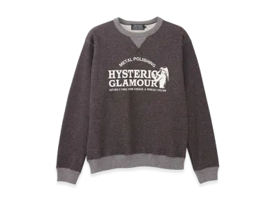 HYSTERIC GLAMOUR Metal Polish Sweatshirt "Brown"
