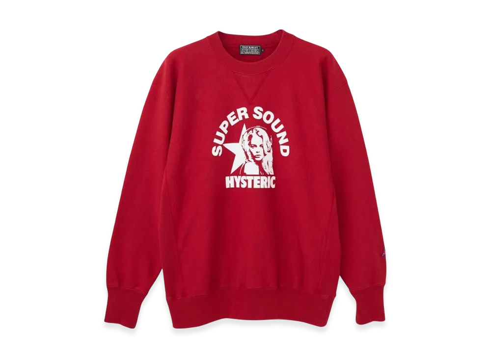 HYSTERIC GLAMOUR Super Sound Heavy Weight Sweatshirt "Red"