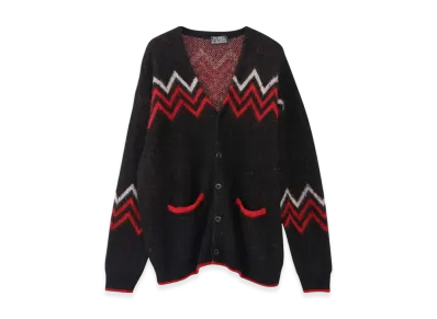 HYSTERIC GLAMOUR Speak No Evil Jacquard Cardigan "Black"