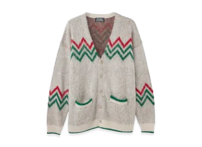 HYSTERIC GLAMOUR Speak No Evil Jacquard Cardigan "White"