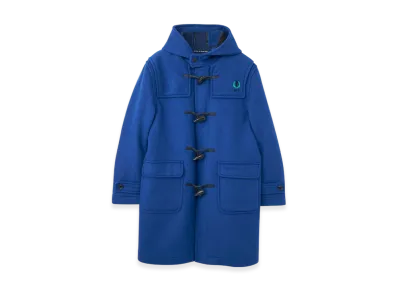 HYSTERIC GLAMOUR x London Tradition HYS Leaf Embroidered Duffel Coat "Blue"