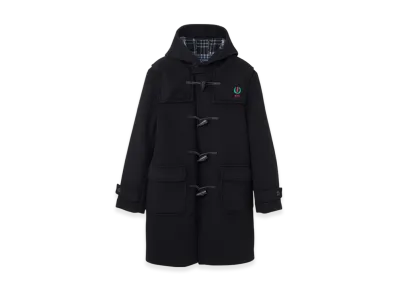 HYSTERIC GLAMOUR x London Tradition HYS Leaf Embroidered Duffel Coat "Black"