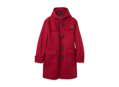 HYSTERIC GLAMOUR x London Tradition HYS Leaf Embroidered Duffel Coat "Red"