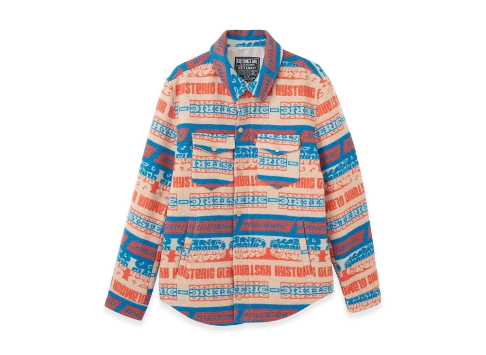 HYSTERIC GLAMOUR Hysteric Stripe Pattern Jacquard CPO Jacket "Orange/Multicolor"