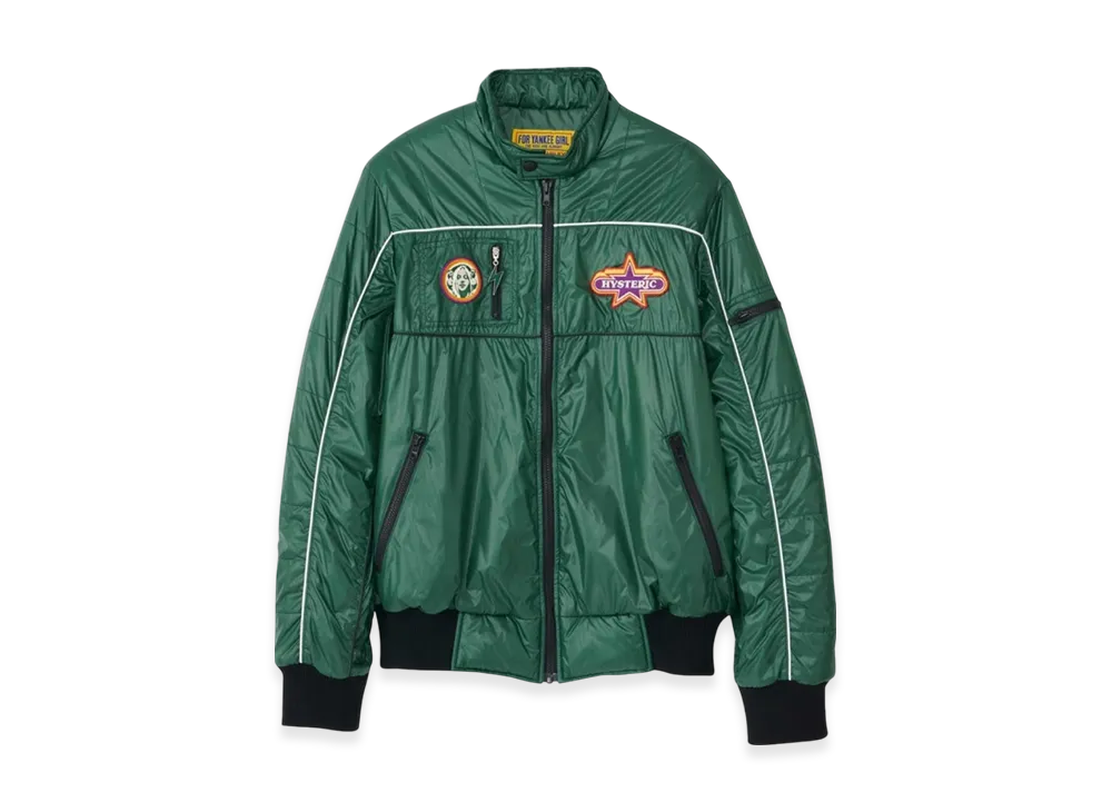 HYSTERIC GLAMOUR Glam Rock Emblem Stand Collar Blouson "Green"