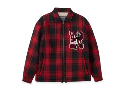 HYSTERIC GLAMOUR HYS Rock Emblem Lining Boa Jacket "Red/Multicolor"