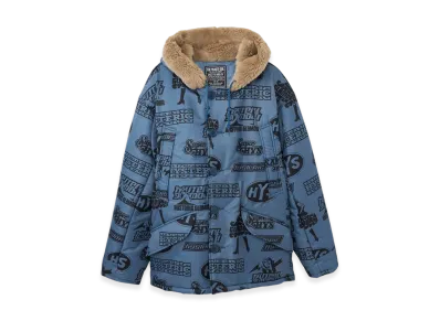 HYSTERIC GLAMOUR Multi Hysteric B-9 Coat "Blue/Multicolor"