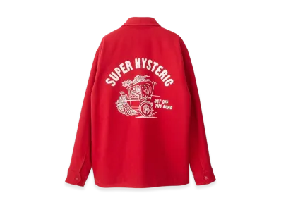 HYSTERIC GLAMOUR SBM Hotrod Embroidery Coach Jacket "Red"