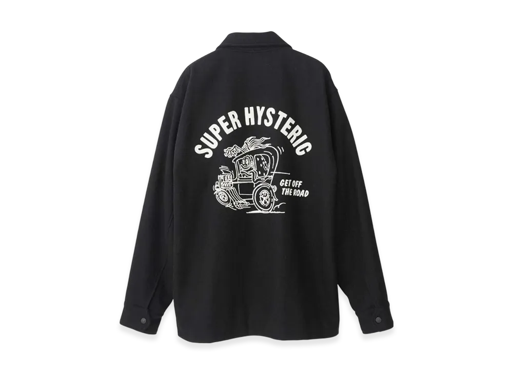 HYSTERIC GLAMOUR SBM Hotrod Embroidery Coach Jacket "Black"