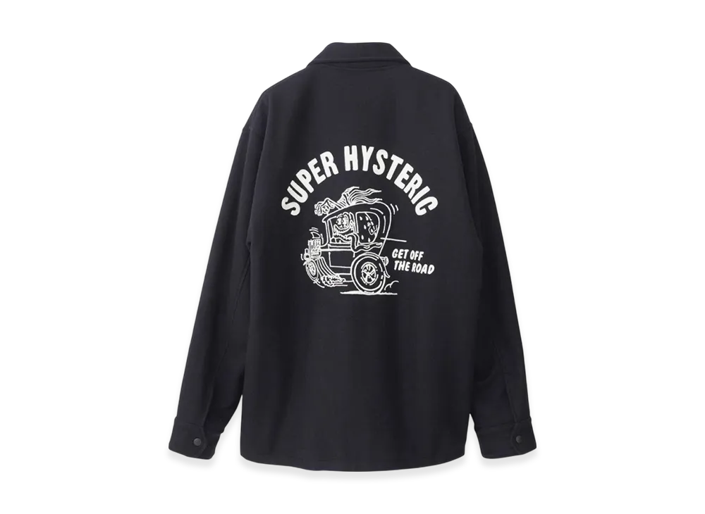 HYSTERIC GLAMOUR SBM Hotrod Embroidery Coach Jacket "Navy"