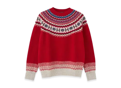 HYSTERIC GLAMOUR x Harley of Scotland H Jacquard Nordic Sweater "Red"