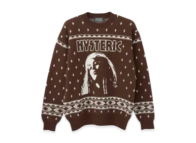HYSTERIC GLAMOUR HYS Nordic Jacquard Sweater "Brown"