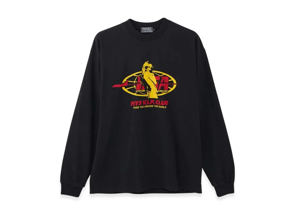 HYSTERIC GLAMOUR Hysteric Airline LS T-Shirt "Black"