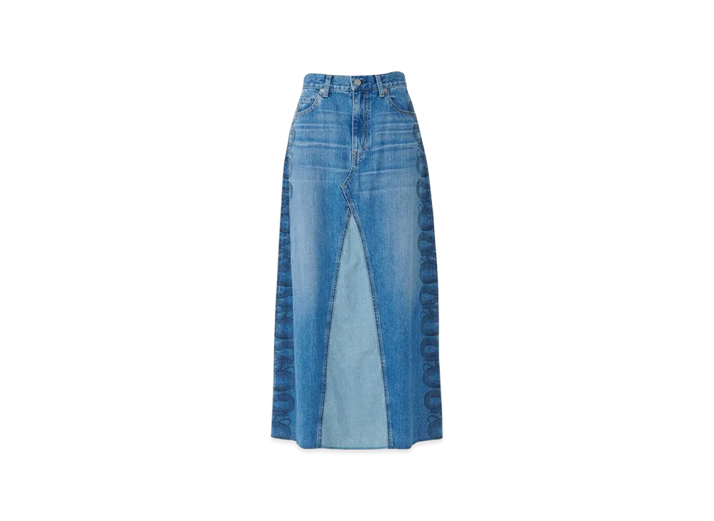 HYSTERIC GLAMOUR Snake Loop Remake Denim Skirt "Light Indigo Blue"