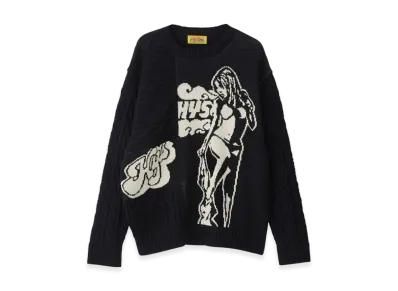 HYSTERIC GLAMOUR Hysteric Times Jacquard Oversized Sweater "Black"