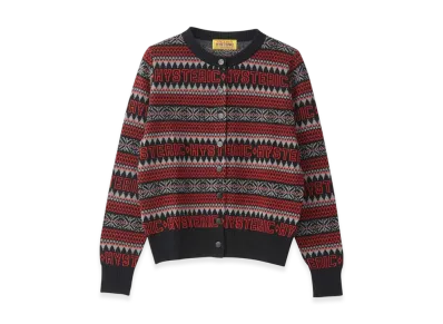 HYSTERIC GLAMOUR Hysteric Nordic Jacquard Cardigan "Black/Multicolor"