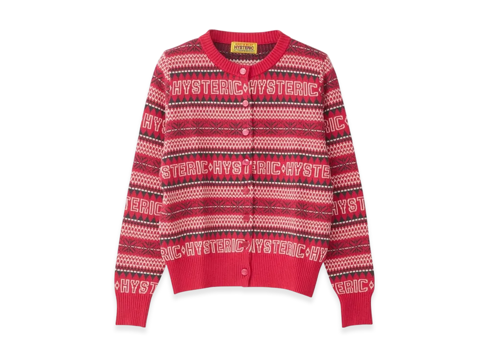 HYSTERIC GLAMOUR Hysteric Nordic Jacquard Cardigan "Pink/Multicolor"