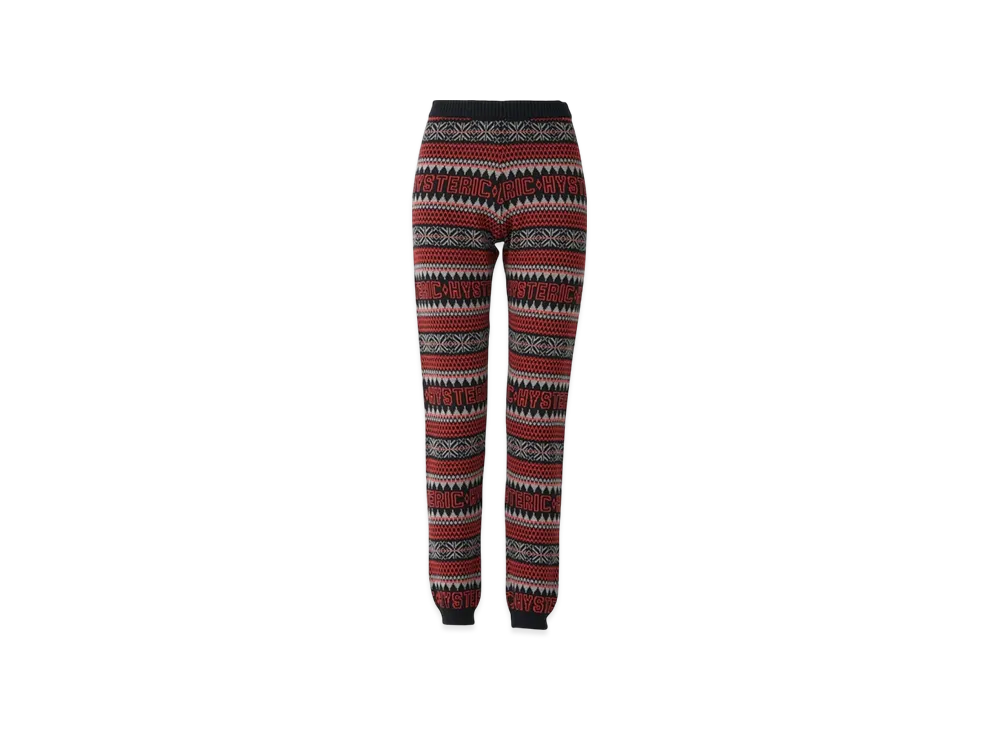 ヒステリックグラマー！マルチカラー パターン入り フィットレギンス HYSTERIC GLAMOUR Hysteric Nordic Jacquard Leggings 