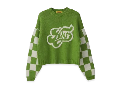 HYSTERIC GLAMOUR Swash Logo Jacquard Short Sweater "Green"