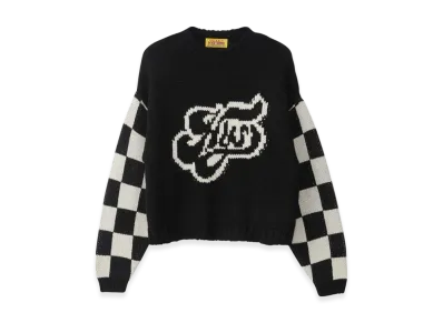 HYSTERIC GLAMOUR Swash Logo Jacquard Short Sweater "Black"