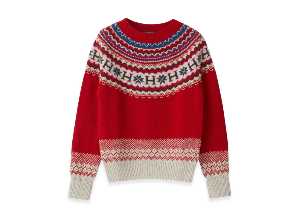 HYSTERIC GLAMOUR x Harley of Scotland H Jacquard Nordic Sweater "Red"