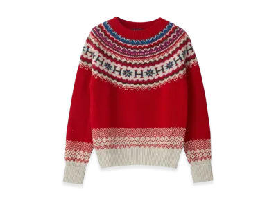 HYSTERIC GLAMOUR x Harley of Scotland H Jacquard Nordic Sweater "Red"