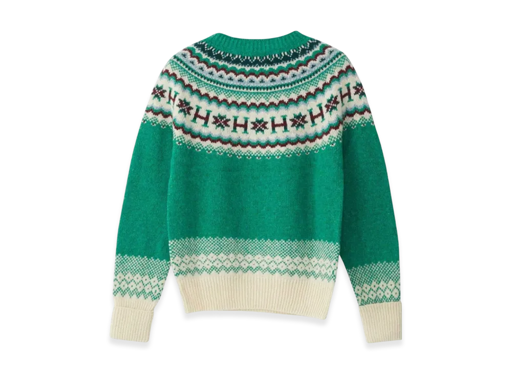 HYSTERIC GLAMOUR x Harley of Scotland H Jacquard Nordic Sweater "Green"