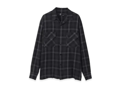 HYSTERIC GLAMOUR I'll Be Waiting Embroidery Open Collar Shirt "Charcoal Gray"