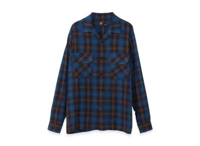 HYSTERIC GLAMOUR I'll Be Waiting Embroidery Open Collar Shirt "Blue/Multicolor"