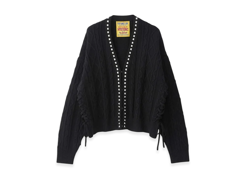 HYSTERIC GLAMOUR Studded Cardigan "Black"